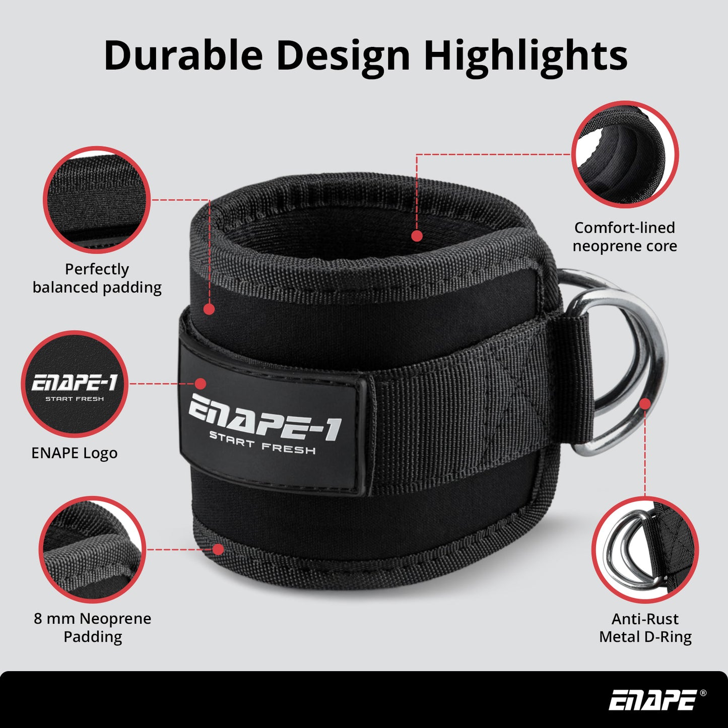 Ankle Straps – Cable Machine Leg & Glute Training (2 Pack)