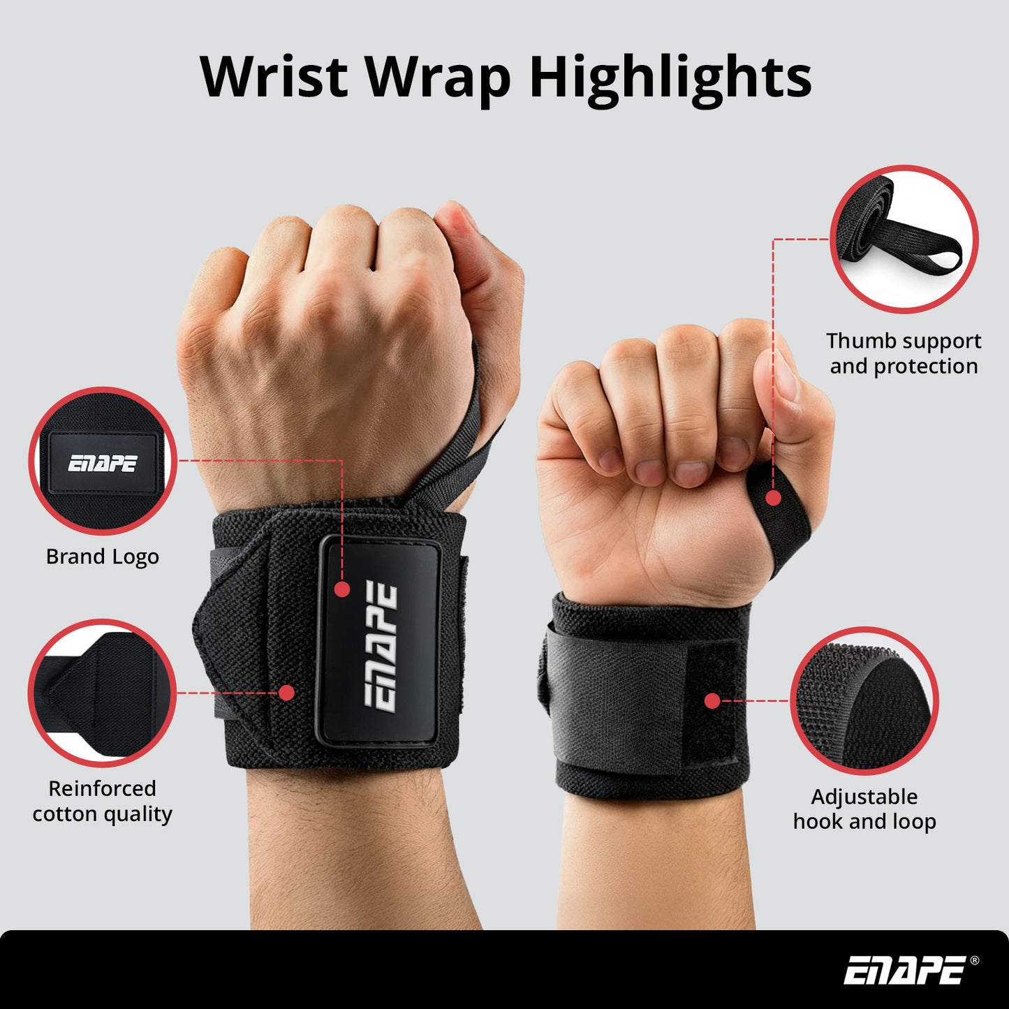 Wrist Wraps – 45 cm Strength Training Support